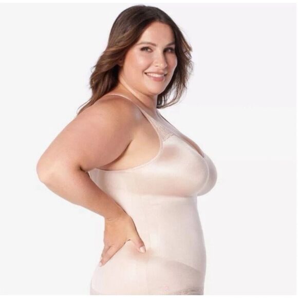 Ruby Ribbon Pin-Up Lace Cami in Pale Nude New Size 48 - Picture 3 of 8